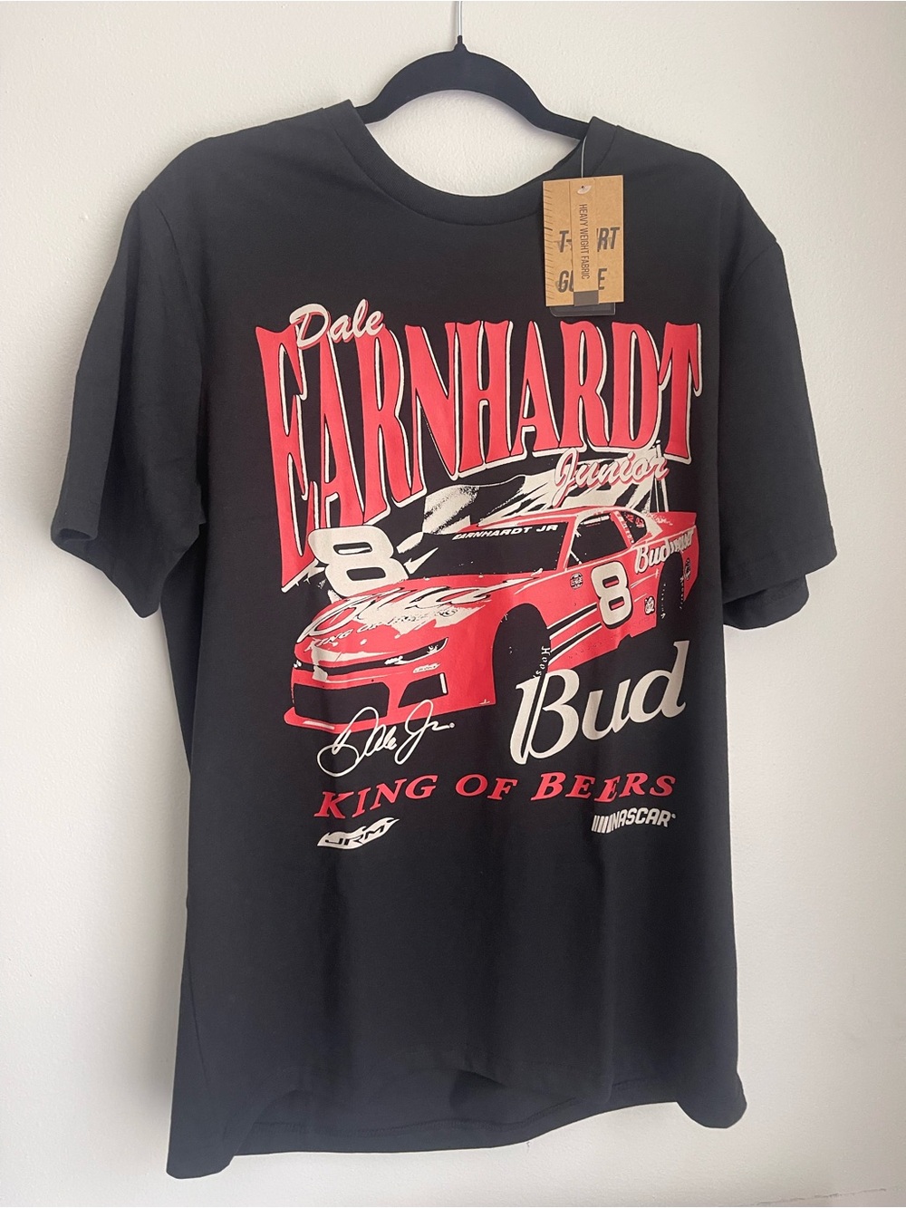 Dale Earnhardt Jr. #8 Budweiser NASCAR T-Shirt Black Men’s Size Large